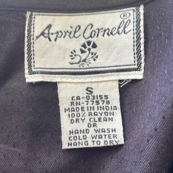 April Cornell Black Loose-fit Button Down Small - Picture 8 of 9